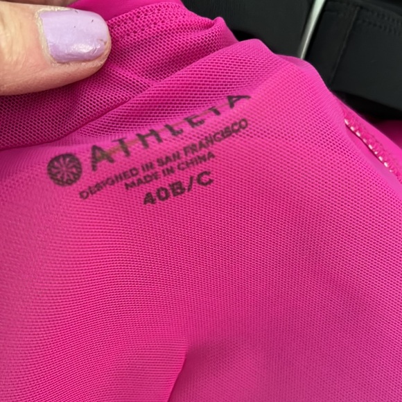 Athleta Swim Bikini Tops 40 C Bundle of 2 Pink Black - Picture 3 of 5